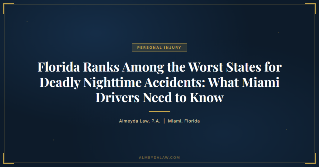 Florida Deadly Nighttime Accidents - Legal guide by Almeyda Law