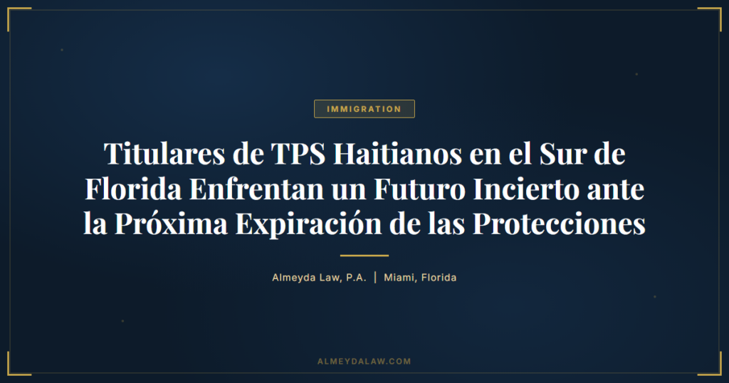Es Titulares Tps Haitianos Sur Florida Futuro Incierto - Legal guide by Almeyda Law