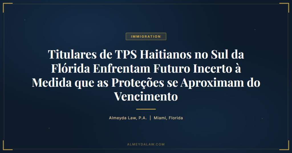 Pt Titulares Tps Haitianos Sul Florida Futuro Incerto - Legal guide by Almeyda Law