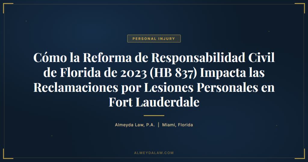 Es Como La Reforma De Responsabilidad Civil De Florida De 2023 Hb 837 Impacta Las Reclamaciones Por Lesiones Personales En Fort Lauderdale - Legal guide by Almeyda Law