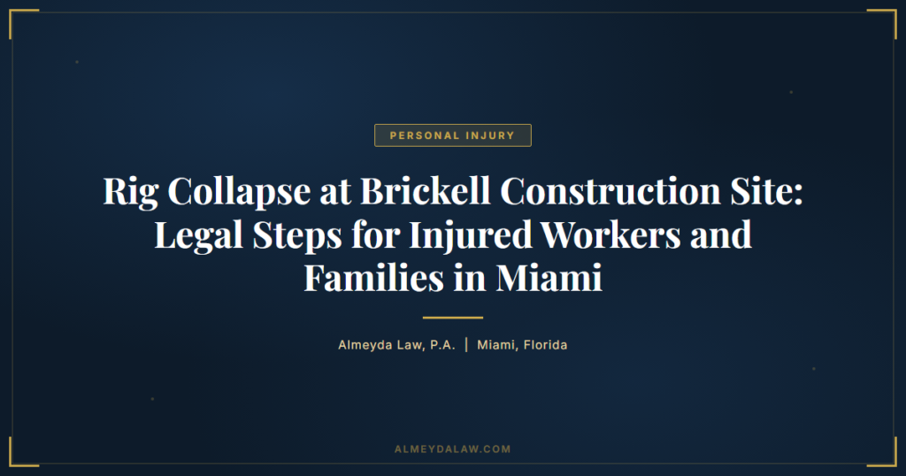 Rig Collapse Brickell Construction Site - Legal guide by Almeyda Law