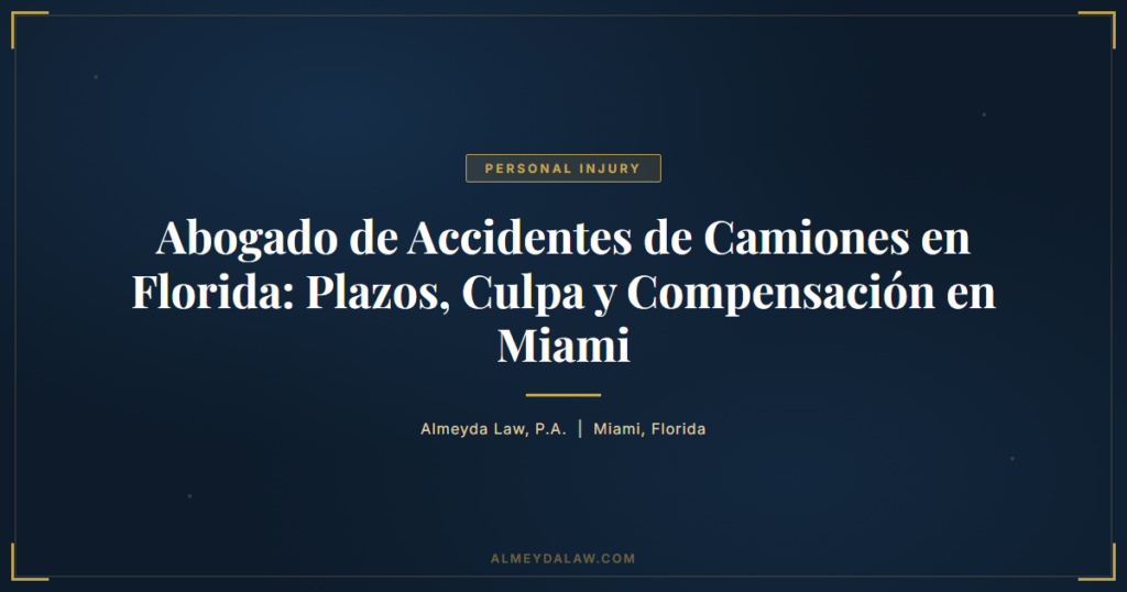 Es Abogado Accidentes Camiones Florida Plazos Culpa Compensacion Miami - Legal guide by Almeyda Law